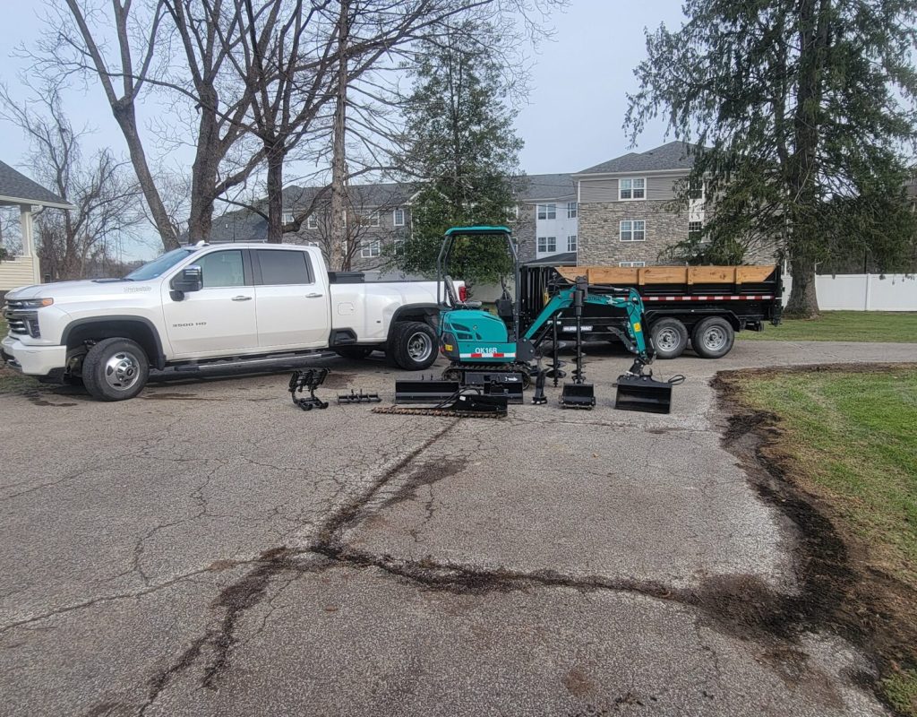 Excavator operating on job site in Milton, WV project